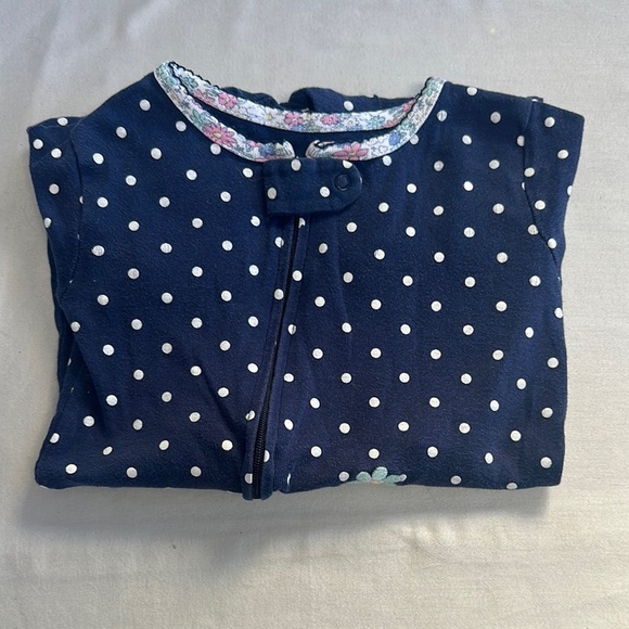 Carter's - Navy Onesie Sleeper with scalloped Trim - Picture 1 of 6